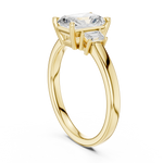 Load image into Gallery viewer, Dualité 1.50ct Radiant Diamond Ring with Emerald Accents

