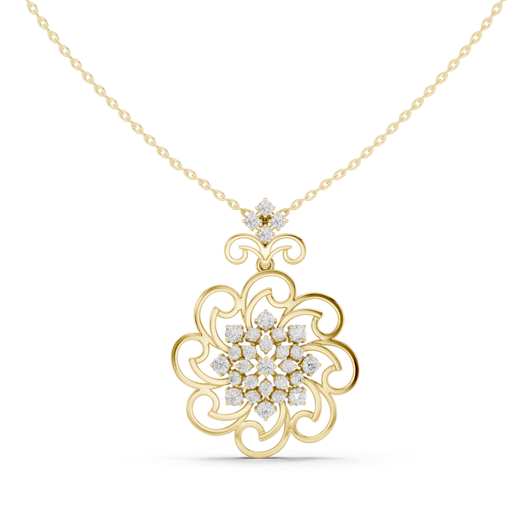 Ornate Scroll Pendant — 1.03ct