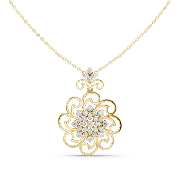 Ornate Scroll Pendant — 1.03ct