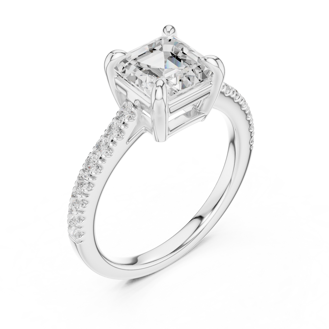Deco 2.00ct Asscher Cut Diamond Ring