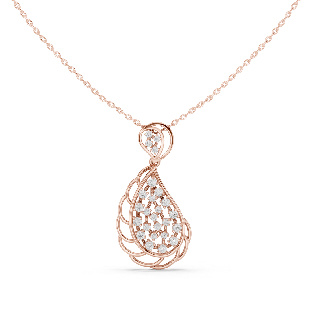 Swirl Teardrop Pendant — 0.64ct