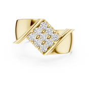 Collet Grid Signet Mens Ring — 0.45ct