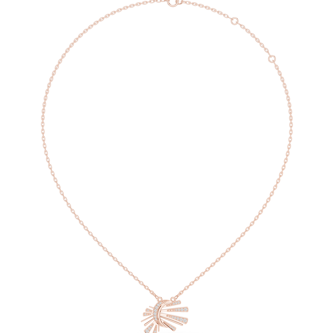 Starburst Sunray Pendant Necklace — 0.30ct