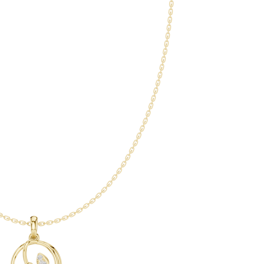 Open Circle Pendant Necklace — 0.09ct