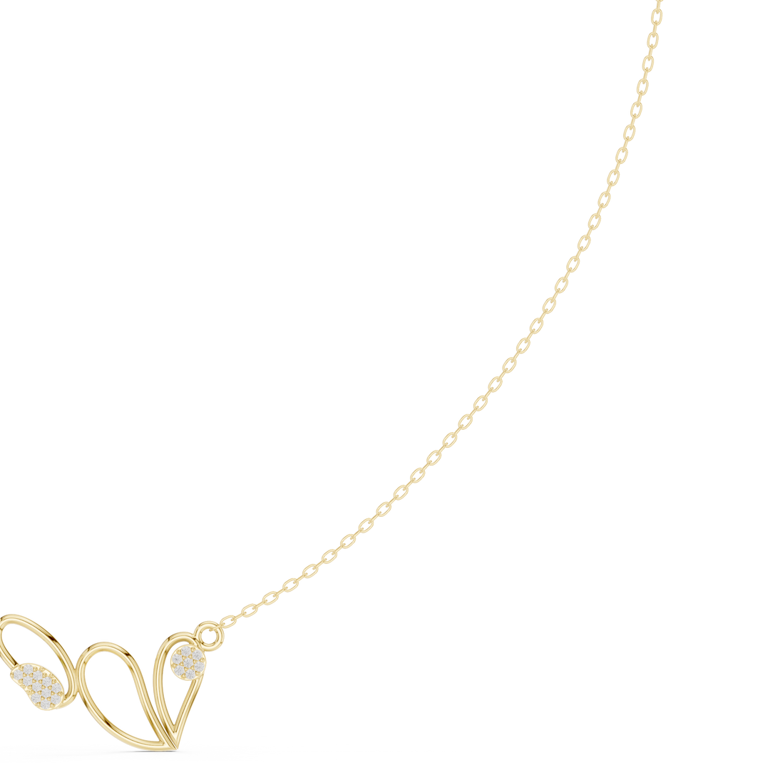 Open Heart Wirework Necklace — 0.09ct