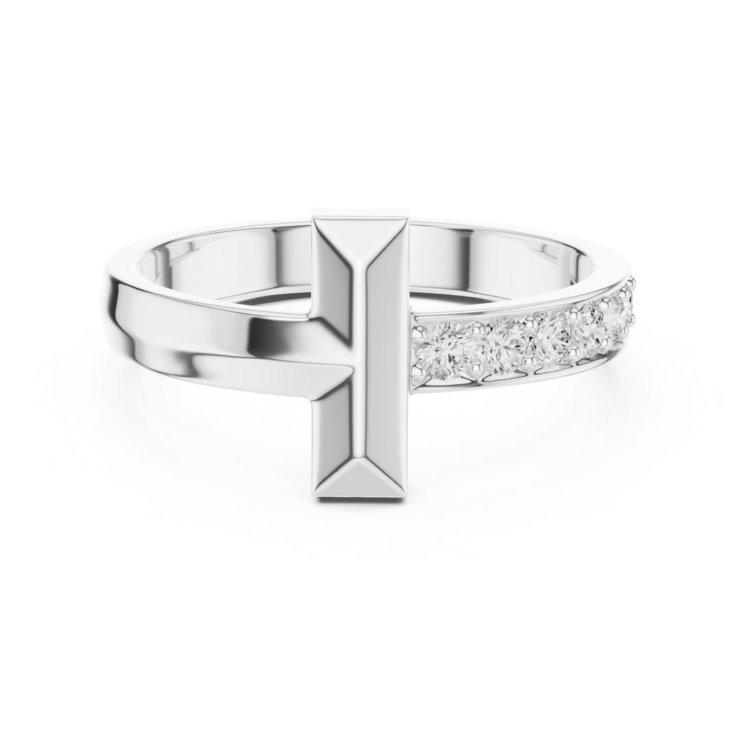 Cross Bar Mens Ring — 0.21ct