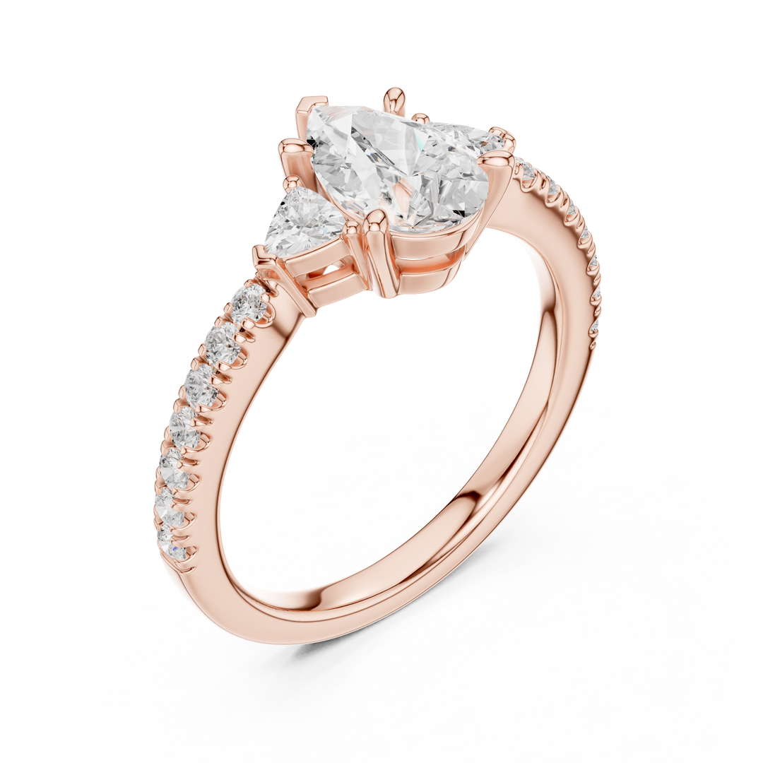 Dewdrop Pear Cut Diamond Ring