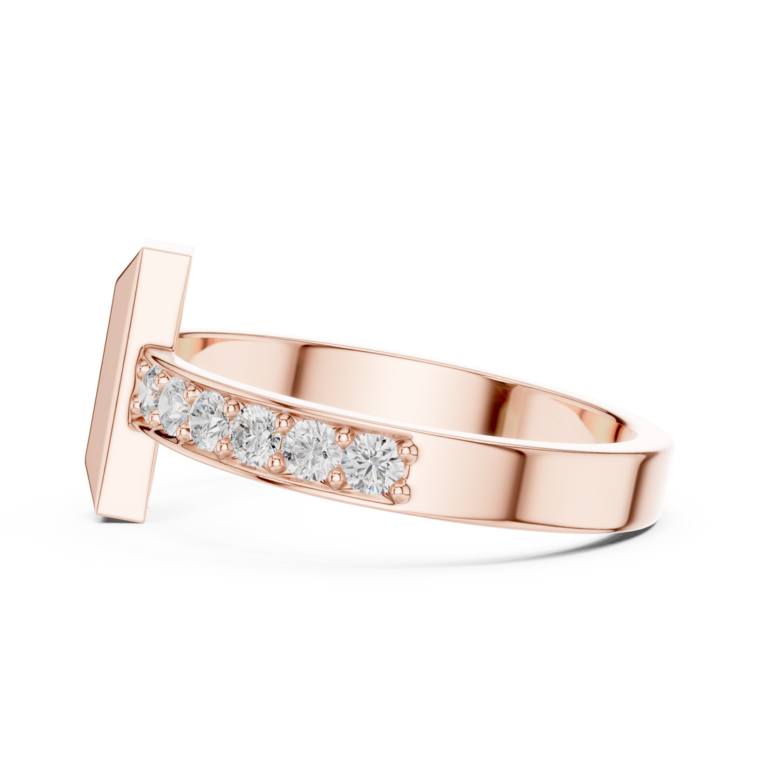 Cross Bar Mens Ring — 0.21ct