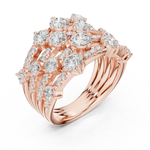 Load image into Gallery viewer, Golden Crown Multi-Row Diamond Cocktail Ring
