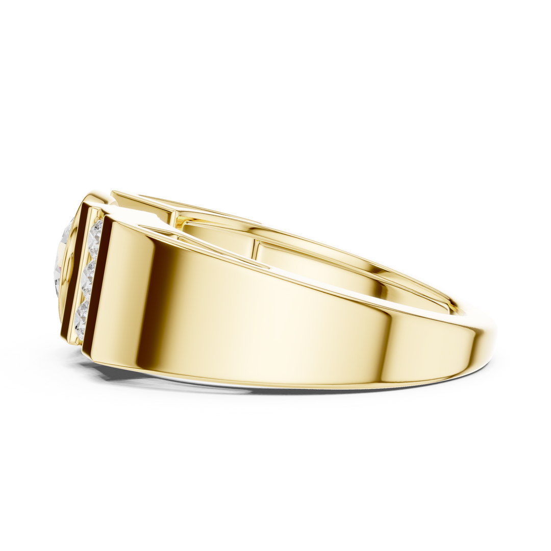 Channel Shoulder Mens Ring — 1.21ct