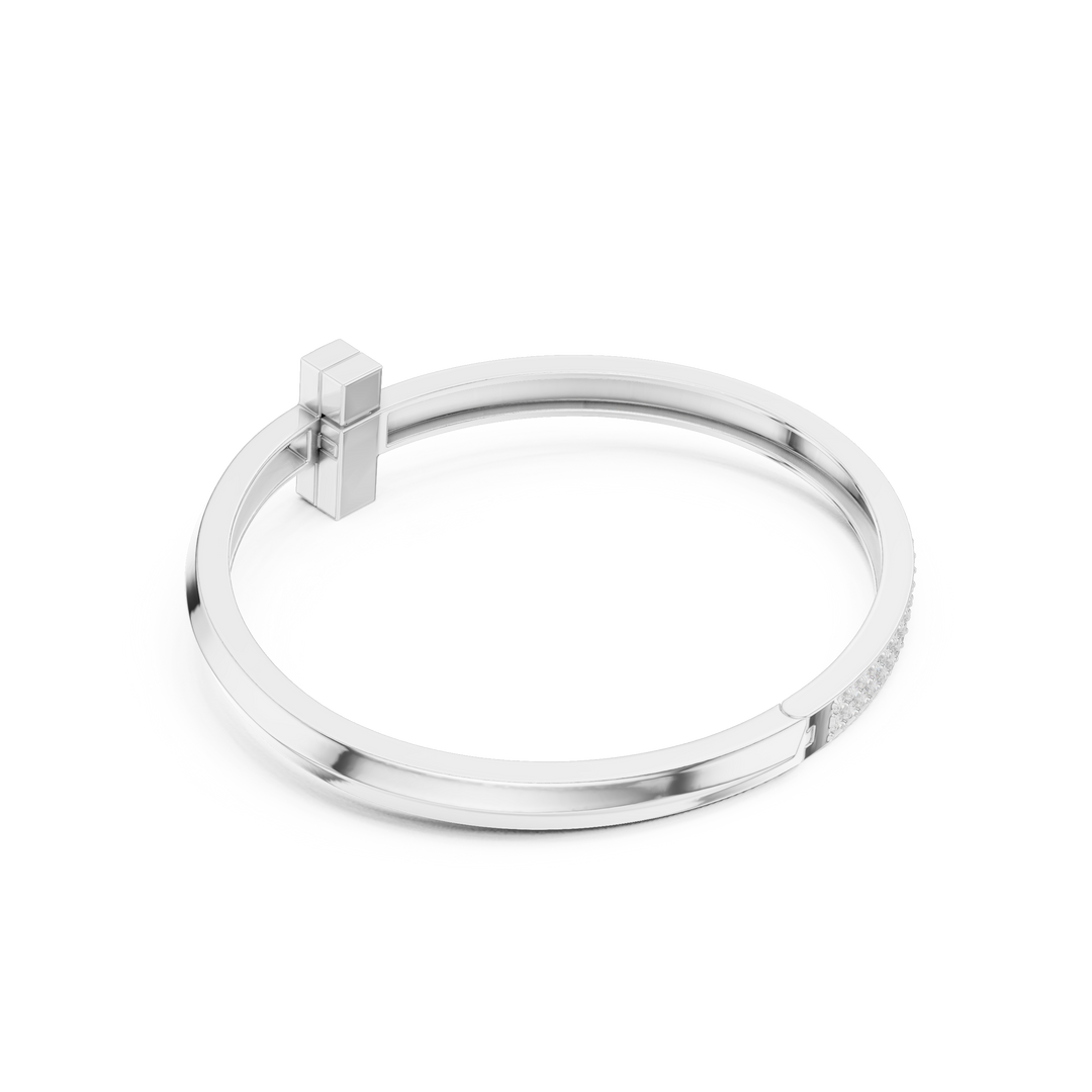 Wide Pavé Bangle Men's Bracelet — 2.58ct