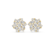 Champa Diamond Halo Stud Earrings