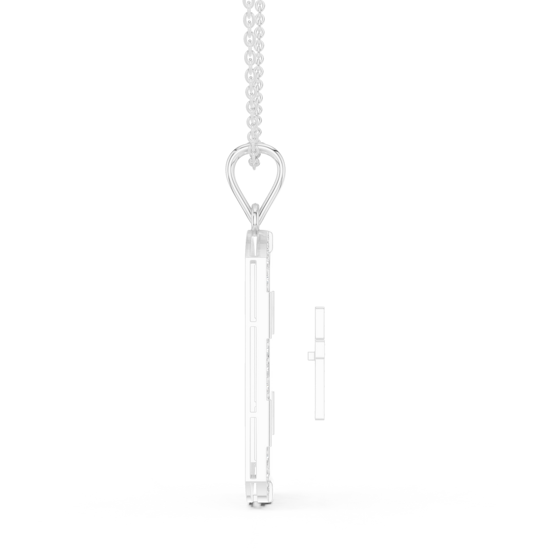 Cross Dog Tag Pendant — 0.75ct