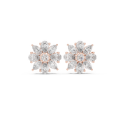 Fleur Diamond Halo Stud Earrings