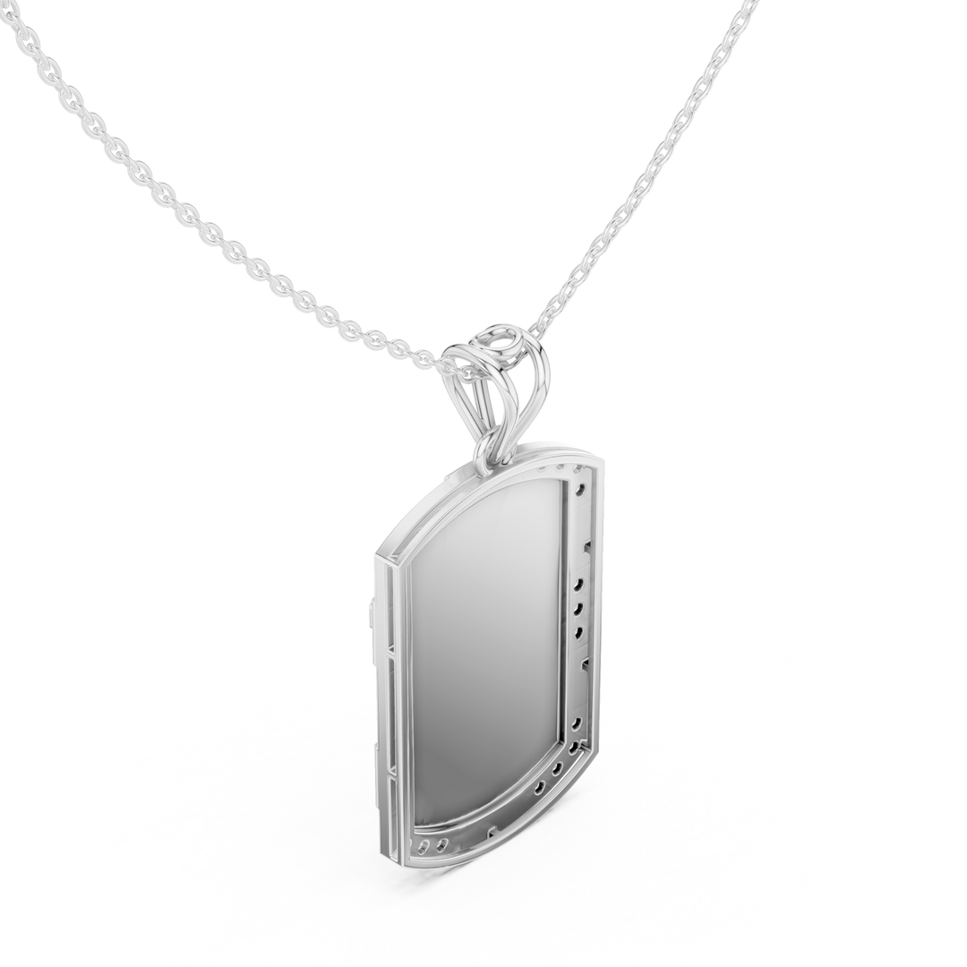 Cross Dog Tag Pendant — 0.75ct