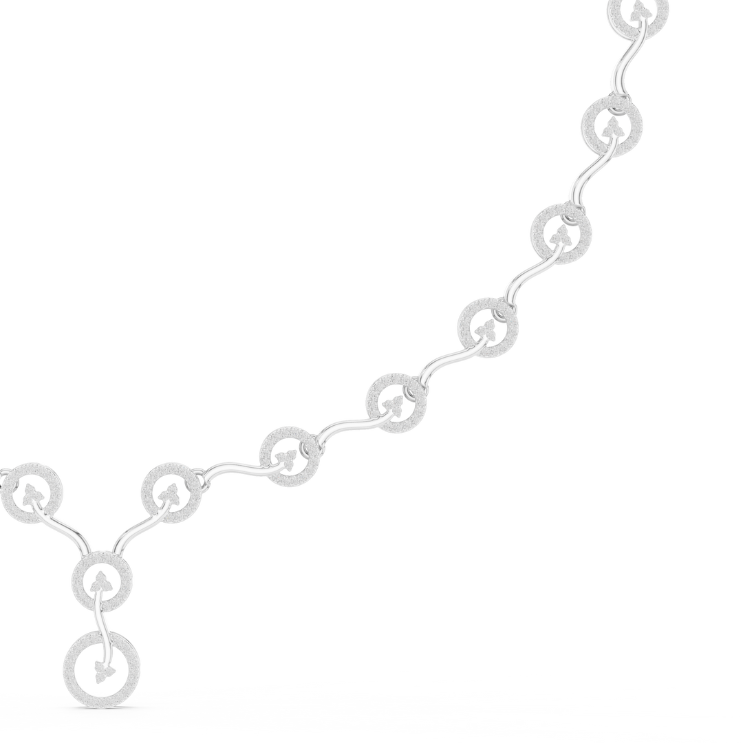 Circular Link Station Necklace — 1.47ct