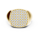 Load image into Gallery viewer, Grid Signet Mens Ring — 0.70ct
