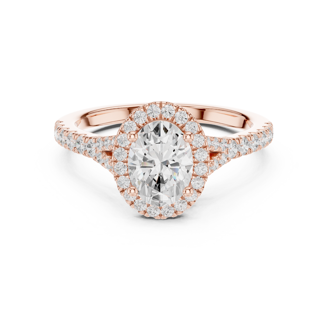 Rosette 1.00ct Oval Diamond Ring