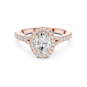 Rosette 1.00ct Oval Diamond Ring