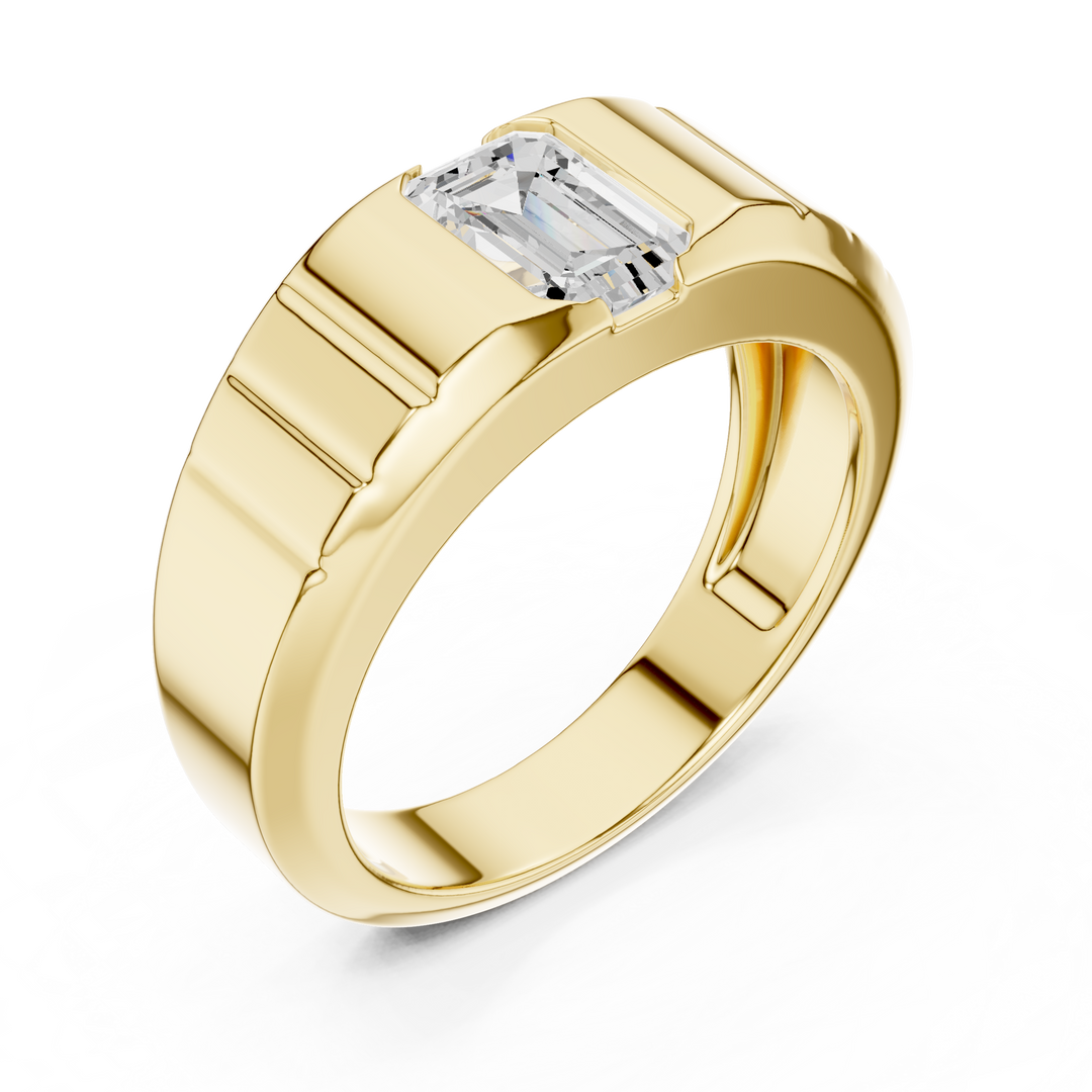 Angular Channel Mens Ring — 0.95ct