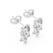 Peony Diamond Halo Stud Earrings