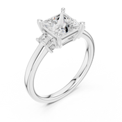 Royale Princess Cut Three-Stone Diamond Engagement Ring
