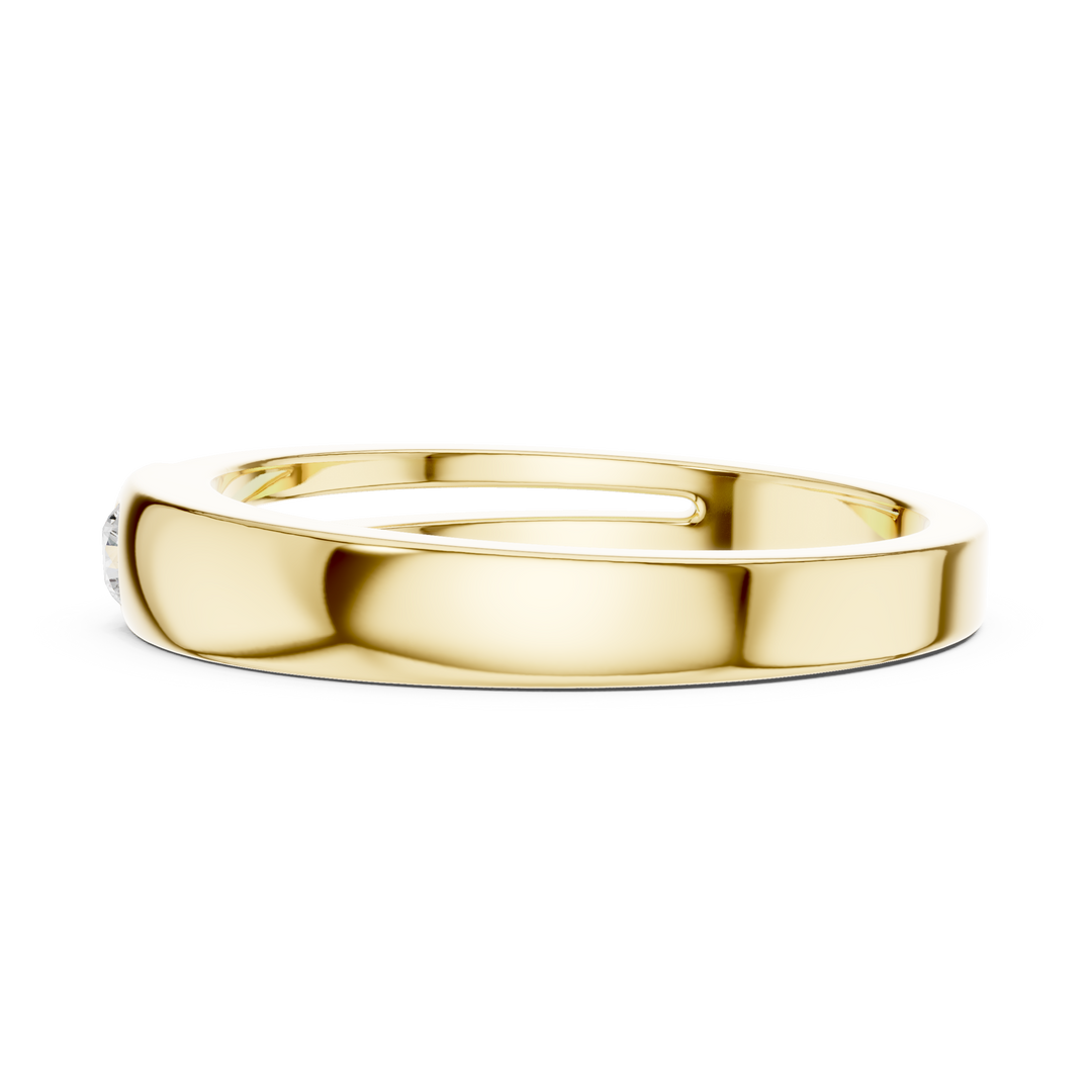 Flush Solitaire Mens Ring — 0.07ct