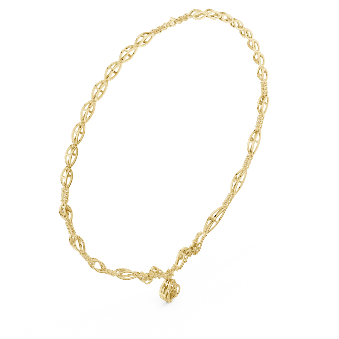 Oval Link Tassel Necklace — 1.84ct