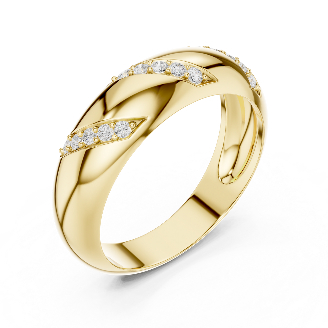 Curved Pavé Mens Ring — 0.13ct
