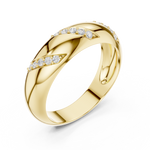 Load image into Gallery viewer, Curved Pavé Mens Ring — 0.13ct
