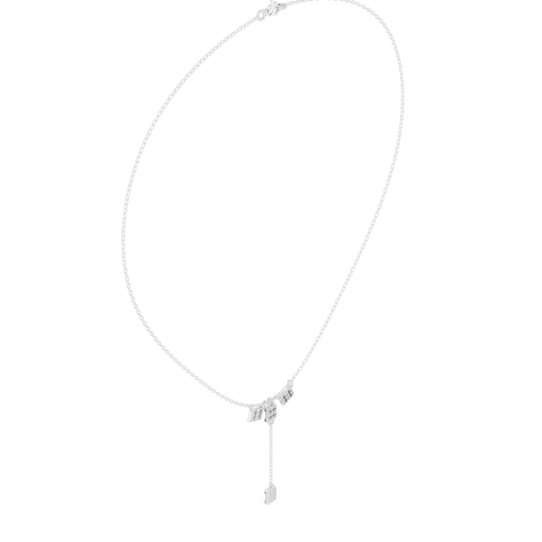 Architectural Y-Drop Necklace — 0.53ct