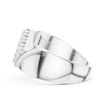 Load image into Gallery viewer, Collet Grid Signet Mens Ring — 0.45ct
