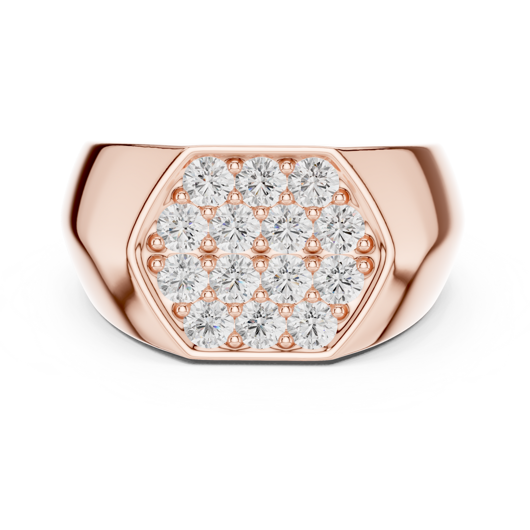 Cluster Face Mens Ring — 0.91ct