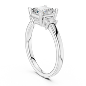 Versailles Asscher Three-Stone Diamond Ring