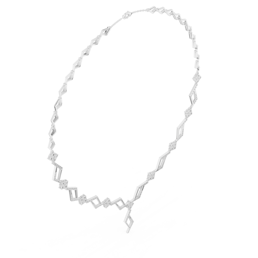 Geometric Chain Station Necklace — 2.95ct