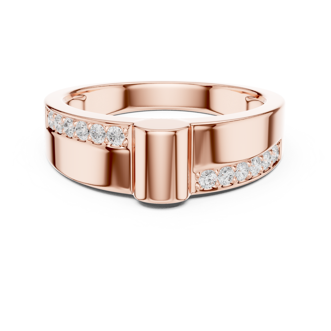 Geometric Sweep Mens Ring — 0.18ct