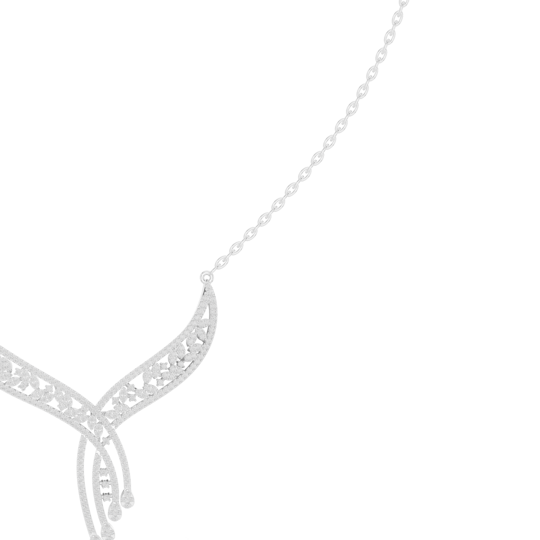 Crescent Wing Statement Necklace — 1.51ct