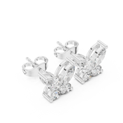 Camellia Diamond Halo Stud Earrings