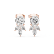 Peony Diamond Halo Stud Earrings