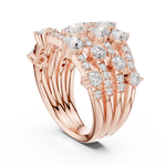 Load image into Gallery viewer, Golden Crown Multi-Row Diamond Cocktail Ring
