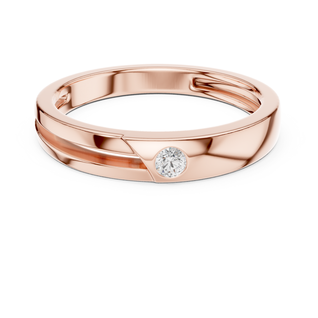 Flush Solitaire Mens Ring — 0.07ct