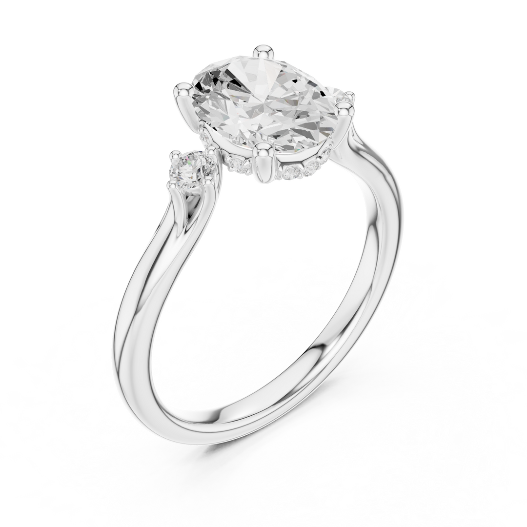 Belle Oval Diamond Solitaire Ring