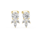 Peony Diamond Halo Stud Earrings