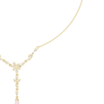 Load image into Gallery viewer, Floral Y-Drop Pearl Necklace — 0.39ct
