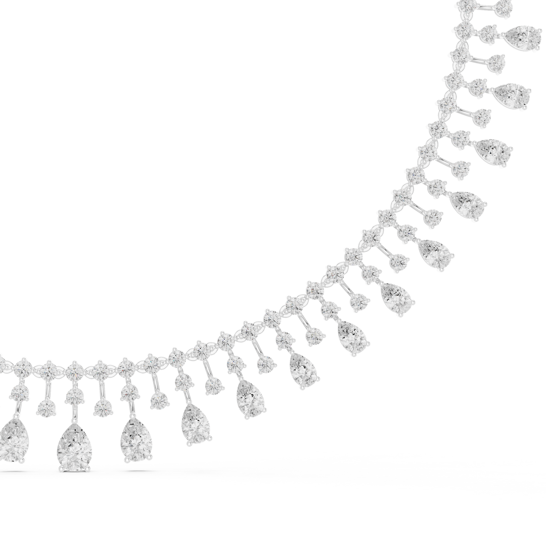 Grand Pear Fringe Necklace — 13.54ct