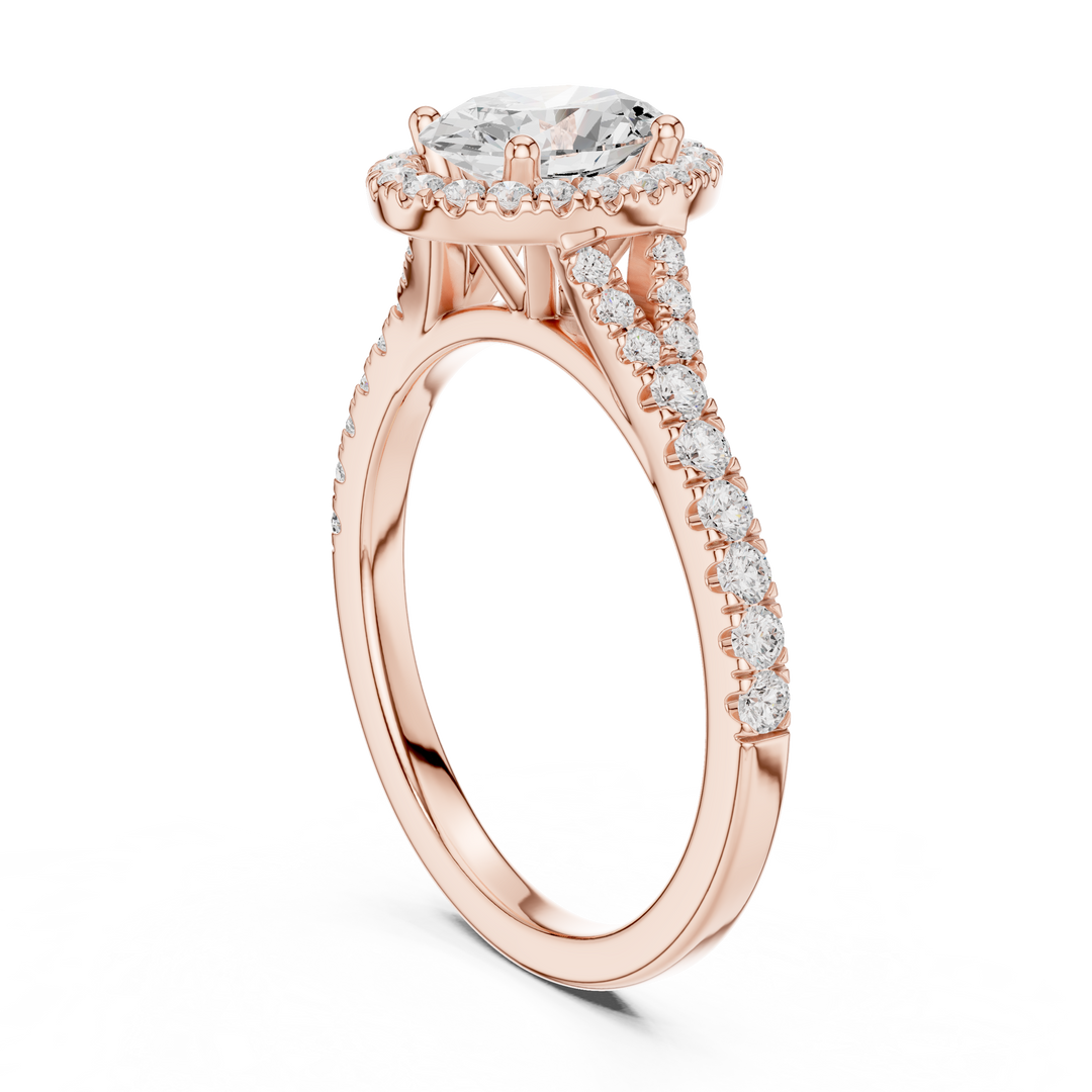 Rosette 1.00ct Oval Diamond Ring