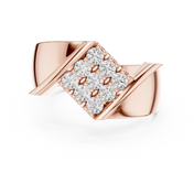 Collet Grid Signet Mens Ring — 0.45ct