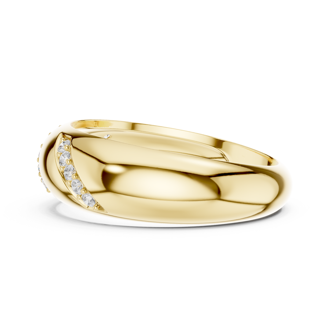 Curved Pavé Mens Ring — 0.13ct