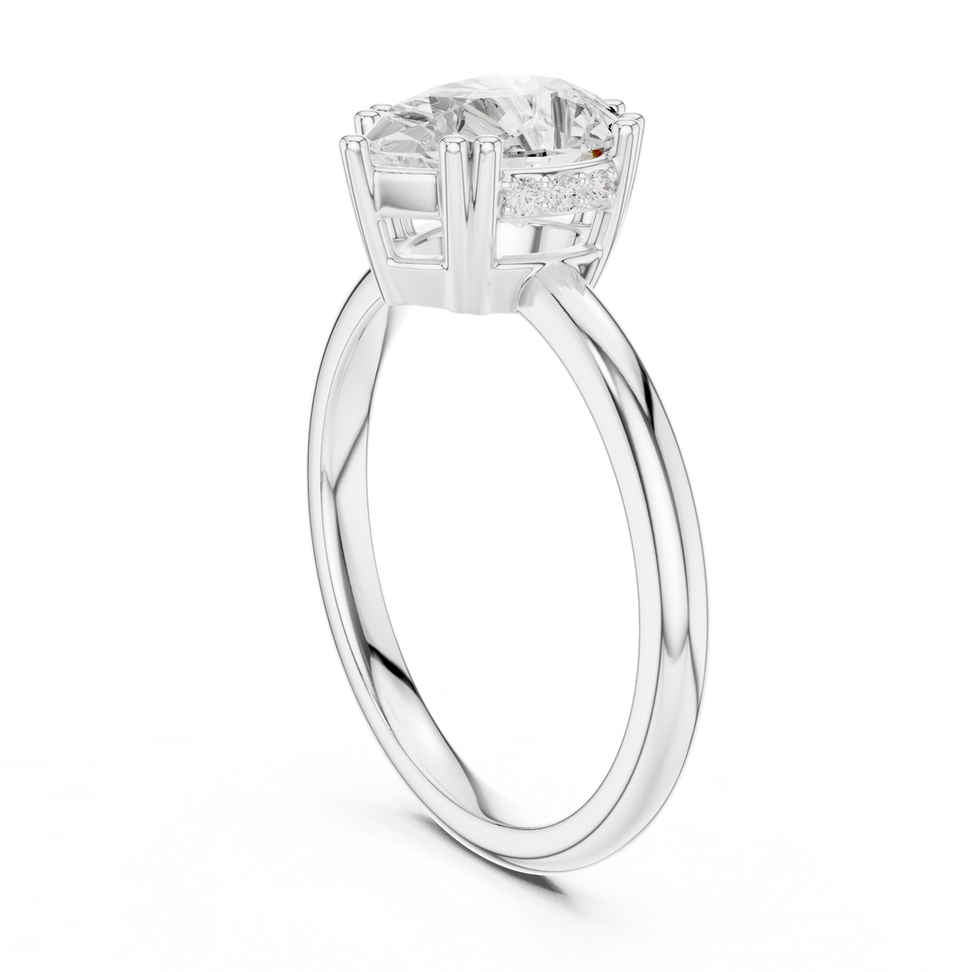 Petal Pear Shape Diamond Accent Ring