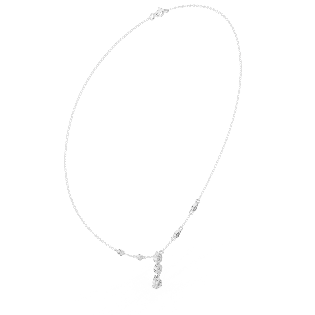 Pear Cluster Drop Necklace — 0.64ct